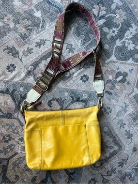 HOBO Yellow Leather Market bag Euro Summer crossbody Hobo
